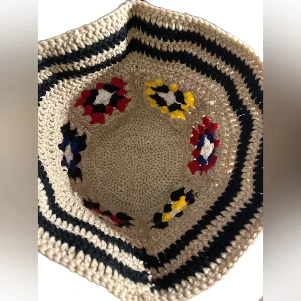 New Hand Crochet Unisex Granny Squares Bucket Hat